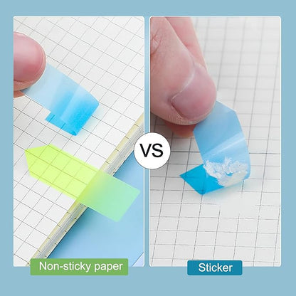 Golcellia Fluorescent Translucent Sticky Note Flags, 2400 Pcs Total, Pack of 10 Color Tabs, Arrow Sticky Notes, Page Flag Markers, Arrow Index Tabs