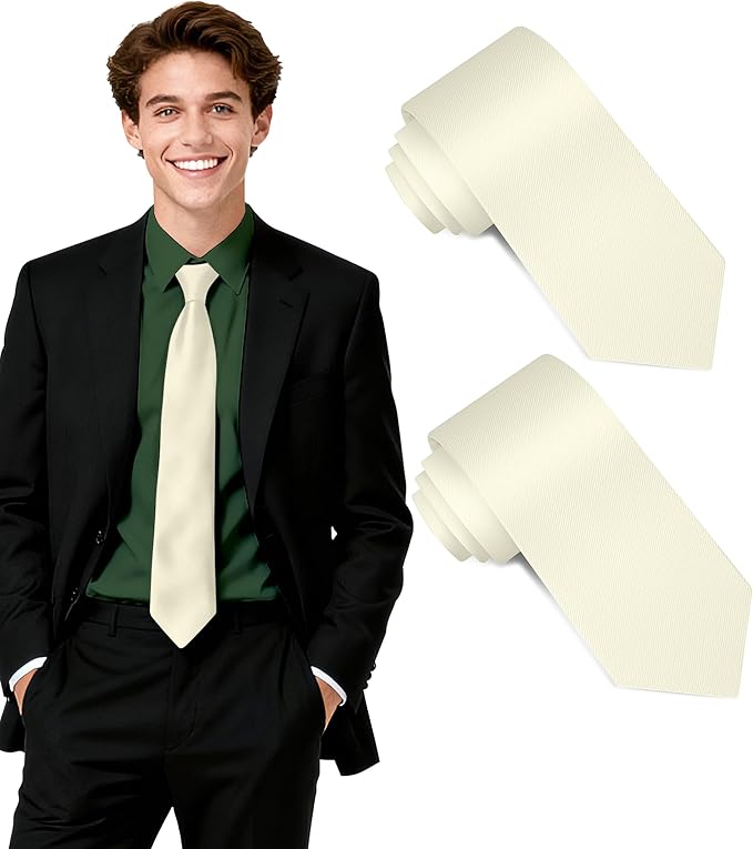 Fineknot Black Ties for Men, Formal Neckties for Men, Solid Color Mens Ties for Business, Wedding, Party, Mens Neck Tie