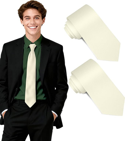 Fineknot Black Ties for Men, Formal Neckties for Men, Solid Color Mens Ties for Business, Wedding, Party, Mens Neck Tie
