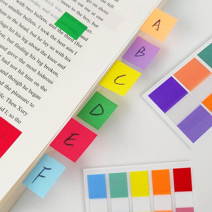 KICNIC Sticky Tabs 800 Pcs, 2 Sizes (1.77×0.79 in & 1.77×0.39 in) Fluorescent Pop Up Book Tabs, Adhesive Index Page Markers, Reusable School Office Supplies, 8 On-The-Go Dispensers (10 Colors)