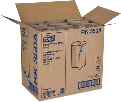 Tork Paper Hand Towel Roll Natural H21, Universal, 100% Recycled Fiber, 12 Rolls x 350 ft, RK350A