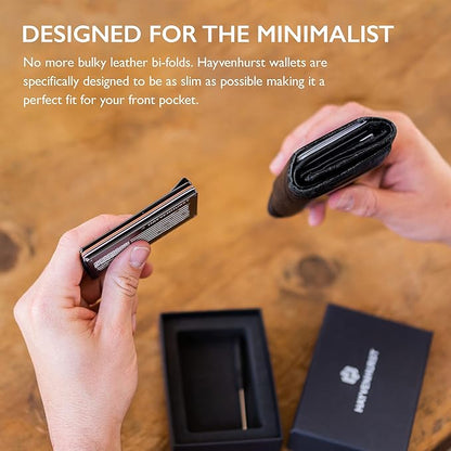 Hayvenhurst Wallet For Men - Reinvented Design Men's Wallet - Slim, Minimalistic & Seamless, Blocks RFID Scanners, Holds 12 Cards & Has a Money Clip (Patriot)