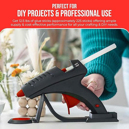 Wholesale® Full Size Hot Melt Glue Sticks for Glue Gun - Bulk 10in Glue Sticks - Great for Art Craft Repairs - 7/16" X 10" (225 Sticks, 12.5lbs Pack) - Made in USA