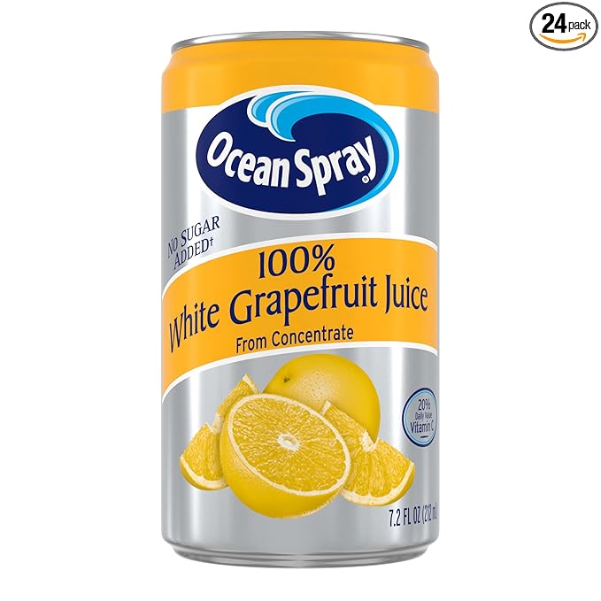 Ocean Spray 100% White Grapefruit Juice, 7.2 oz Cans (Pack of 24)