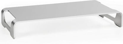 VIVO Silver Aluminum 16 inch Wide Monitor Riser, Ergonomic Desktop Stand, Modern Tabletop Organizer STAND-V000H