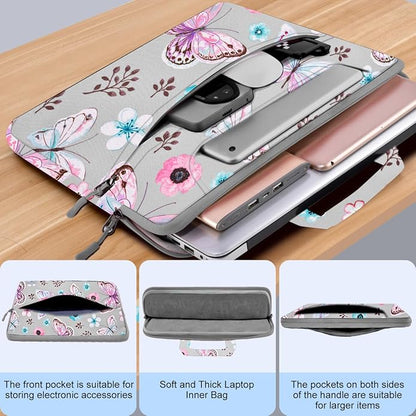 Universal Laptop Shoulder Bag 13-17.3 Inch Shockproof Briefcase with Multi-Pockets & Adjustable Strap for MacBook Pro/Air