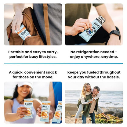 JiMMYBAR! Chocolate Peanut Butter Protein Bars 18g Protein Bar, 6g Low Sugar - 12 Count - 58g Health Bars - Functional Snack with Real Peanuts & Hand-Drizzled Chocolate