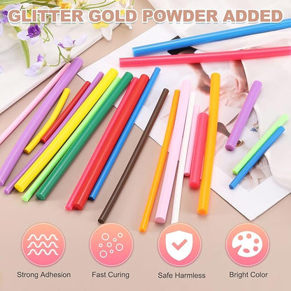 PATIKIL Hot Glue Sticks for Glue Gun, 10 Pcs Colored Hot Melt Adhesive Glue Sticks Bulk for DIY Projects Craft Art Decoration Home Repairs, Rose (7.9" x 0.43")