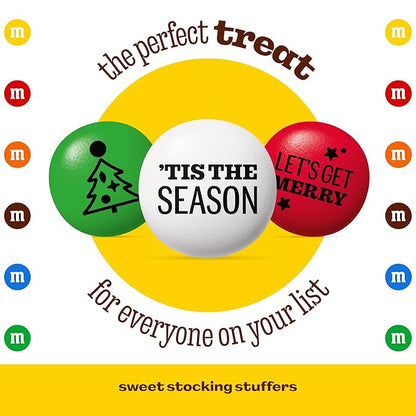 M&M’S WORLD Christmas Party Favors (30 Pack), Printed M&M’S With Festive Icons, Christmas Candy for Party Treats, Holiday Snacks, Party Decor