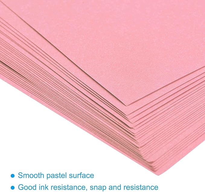 MECCANIXITY 50 Sheets Colored Copy Paper 8.3 x 5.8 Inch Printer Paper 80gsm Light Pink for Office Printing, Document Copying, Invitations, Forms, Art Projects