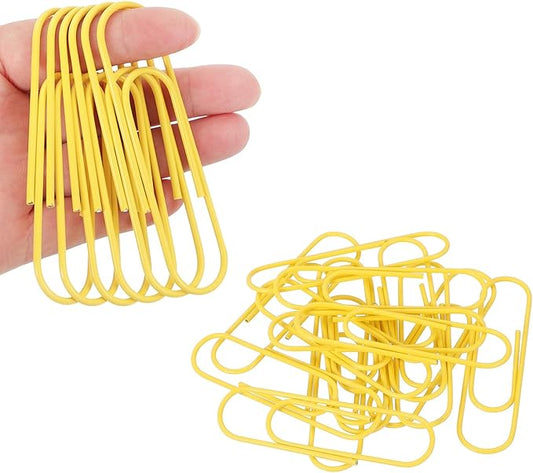PATIKIL 4 Inch Large Paper Clip, 30PCS Big Paper Clip Extra Large Huge Metal Giant Clips Rust-Proof Strong Durable Bulk Cute for Home Office Accessories Bookmark, Yellow