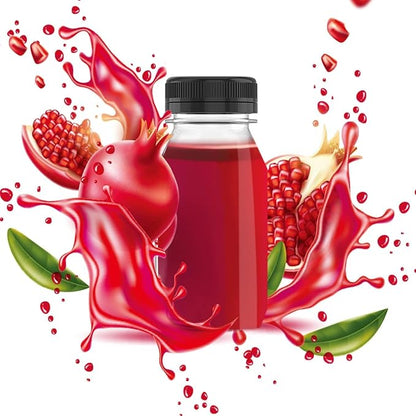 10 Pcs 4 Ounce Plastic Juice Bottle Drink Containers Juicing Bottles with Black Lids, Suitable for Juice, Smoothies, Milk and Homemade Beverages, 120 mL