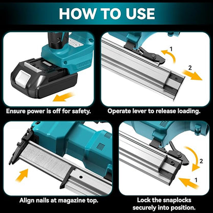 Cordless Brad Nailer for Makita 18V Lithium-Ion Battery, Powered Electric Nail Gun for Wood 18GA, Brushless Motor, 2 Mode, 18 Gauge 5/8 to 1-1/4 Inch, Lightweight and Ergonomic, Tool Only