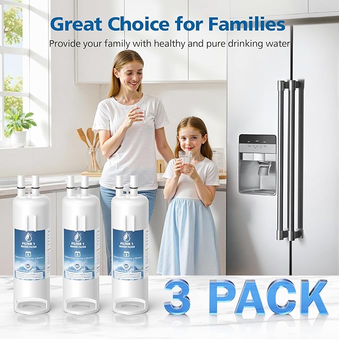EDR1RXD1 Water Filter Compatible with Filter 1, for EDR1RXD1, W10295370, EDR1RXD1B, WHR1RXD1, KAD1RXD1, P4RFKB2, 46-9930, 46-9081, Every 6 Months Value, NSF Certified, 3 Pack