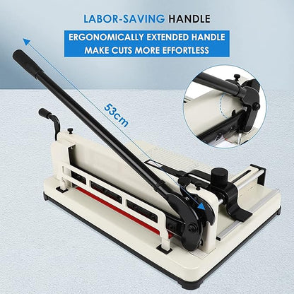 FAHKNS 12" Heavy Duty Guillotine Trimmer Paper Cutter,Cortadora de Papel 400 Sheets Paper Trimmer with Double Safety Protection Durable HSS Blade for Cutting Paper