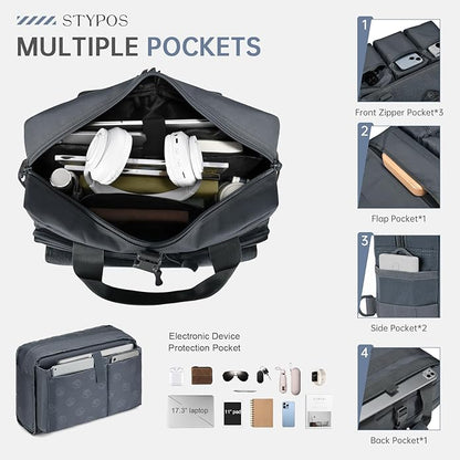 Large Tactical Laptop Bag for Men, Military 17.3 Inch Computer Bag Briefcase with Passport Wallet, Carry on Messenger Bag