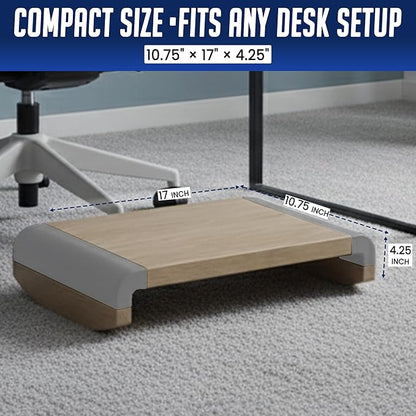 Tiel Ergonomic Foot Rest for Under Desk at Work, Rocking Footrest with Comfort Support, Office Foot Stool for Desk Chair, Leg Rest Stand for Home and Remote Office