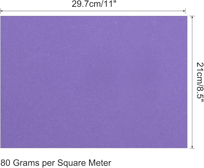 MECCANIXITY 75 Sheets A4 Colored Print Copy Paper 8.3" x 11.7" Origami Paper Printer Paper 80gsm for Printing, Document Copying, Art Craft,Dark Purple