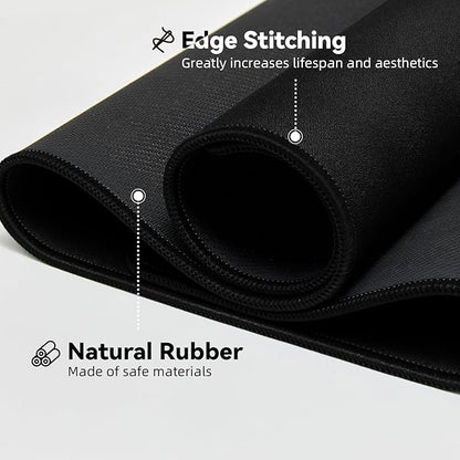 Large Gaming Mouse Pad with Durable Stitched Edges, Non-Slip Rubber Base, Black Mousepad Mouse Mat Desk Pad for Home Office Gaming, 35.4''x15.7''x0.12'', Black