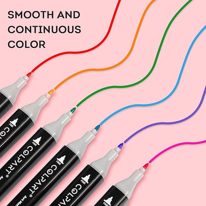 120 Colors Alcohol Markers Set Dual Tip Art Markers for Kids Marker Pens with Pen Holder and Case for Adult Painting Supplies Perfect for Painting, Coloring Book, Sketching and Drawing