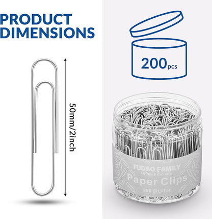 Jumbo Paper Clips, 2 Inch Paper Clip, 200 pcs Large Paperclips