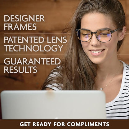 Prospek Bluelight Glasses Women Oversized, ARTIST (+2.25 Diopters) - High Optical Quality Clear Lenses
