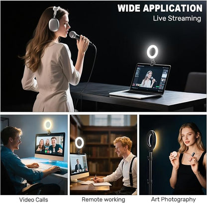 Ring Light for Video Conference Lighting,360°Adjustable,Portable LED Video Conference Lighting for Monitor,Laptop&Desktop Computer,Streaming Light for Zoom Meetings, Selfie Makeup, Video Calls
