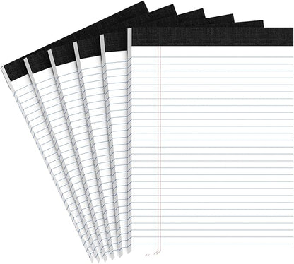 Legal Pads 8.5 X11.75, Narrow Ruled Notepads, 6 Pack, 30 Sheet/Pad, White Legal Pads, Tear Off Notepad, Perforated Writing Pad, Notebook Paper College Ruled, Notepads for Office Home School, Notepad