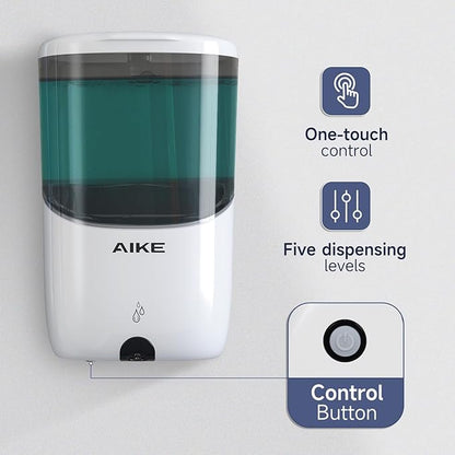 AIKE Wall Mount Automatic Soap Dispenser for Liquid Soap Battery Operated White, Model AK1216