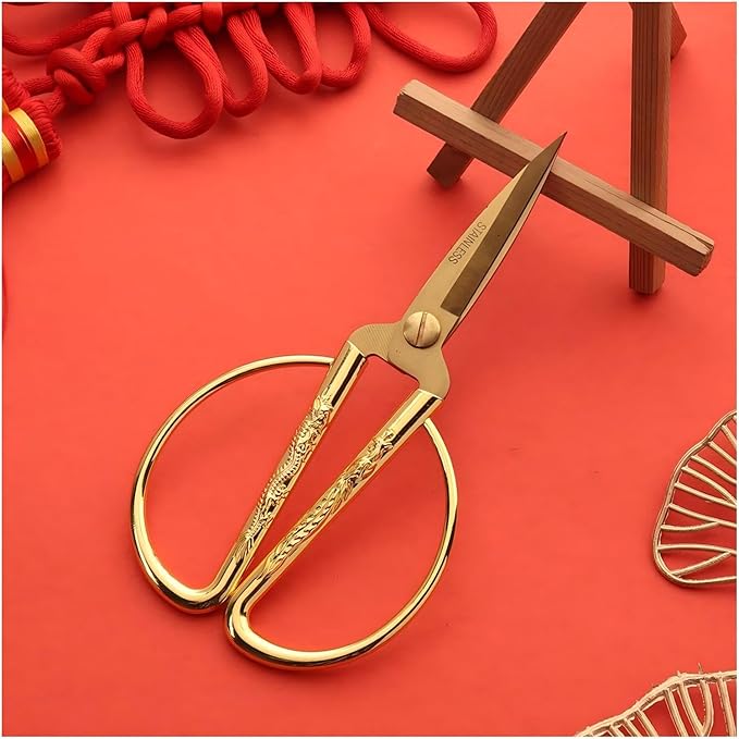 Gold Scissors, Ribbon Cutting Scissors for Grand Opening Ceremonies, Special Events Inaugurations and Ceremonies, Right/Left Handed 6.73"