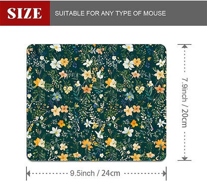 Square Mouse Pad Wild Flower 1, Personalized Premium-Textured Custom Mouse Mat Design, Washable Mousepad Cloth, Non-Slip Rubber Base Computer Mouse Pads for Wireless Mouse
