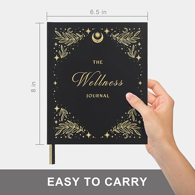 And Per Se Wellness Journal, Daily Journal for Personal Mental Health, Sleep & Diet Tracking, Self Care Reflection for Women & Men (Stardust Black)