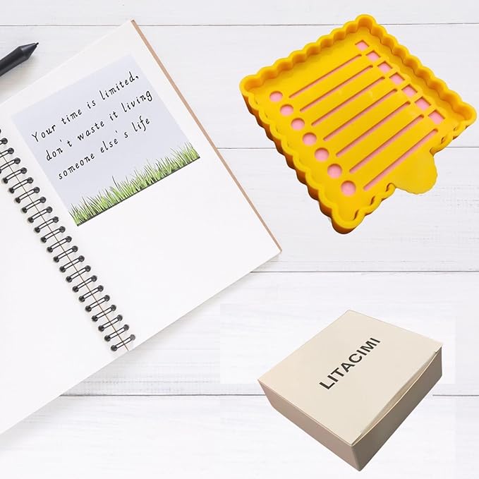 Sticky Notes Holder Cute with Stencil, Wavy Self-Stick Notepad Holder, Note Dispenser for Desk, Sticky Notes Organizer(Orange)