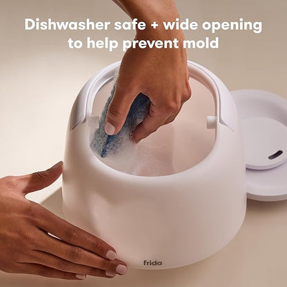 Frida Baby 3-in-1 Cool Mist Humidifier for Large Rooms, Top Fill Humidifier for Bedroom, Allergy Relief, 60 Hour Runtime + Nightlight, Auto Shut-Off, Quiet, Carry Handle, Essential Oil Diffuser
