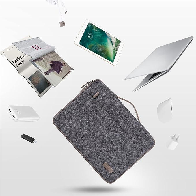 DOMISO 16 inch Laptop Sleeve Protective Case Cover Compatible with 16 16+ inch HP Dell ASUS Lenovo Chromebook,Waterproof Computer Cases Bag with Handle,Dark Grey