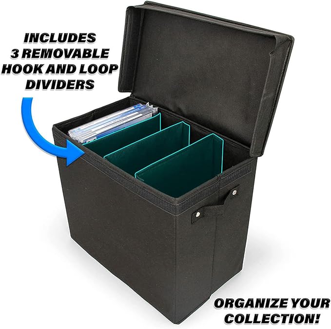 Document Organizer - Large Capacity Comics Box, Portable File Container | Box with Handle and Dividers | For Office, School, Home, Bedroom, Car and Travel