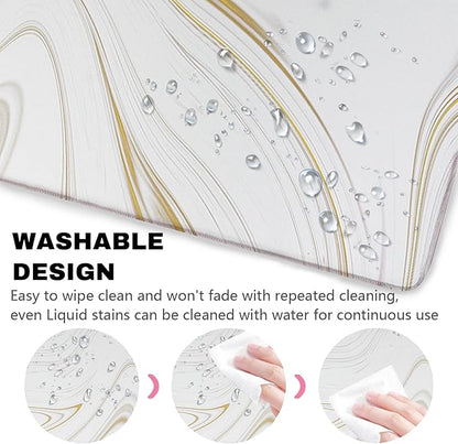(Luxury Marble Ink Patterns Desk Mat, Waterproof Protection for PC Laptop Home Office Desk Decor (35.4x15.7in)