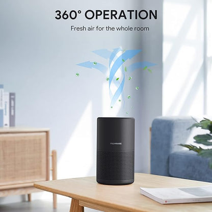 FULMINARE Air Purifiers for Bedroom H13 True HEPA Air Filter Quiet Air Cleaner With Night Light Portable Small Air Purifier for Home, Office, Living Room (Black 2 Pack)