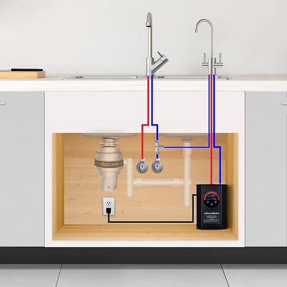American Standard ASH-410 Digital Hot Water Dispenser, Includes Polished Chrome Dual Handle Faucet 1500 Watts, 110v