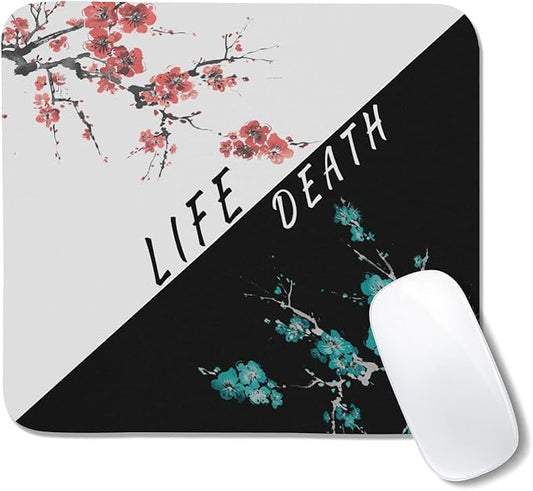 Cherry Blossoms Patterns Desk Mat, Large Gaming Mouse Pad Non-Slip Rubber Base with Stitched Edges, Waterproof Protection for PC Laptop Home Office Desk Decor (12.5x10.5in)