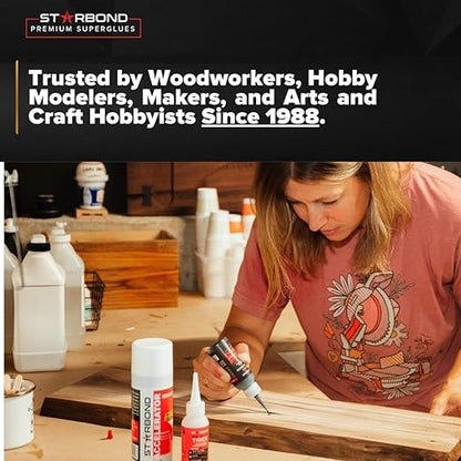 STARBOND Thick CA Glue Complete Refill Kit (453-gram) - Premium Cyanoacrylate Glue for Mitre Joint Bonding, Woodworking, Carpentry, Archery Fletching, 16 oz