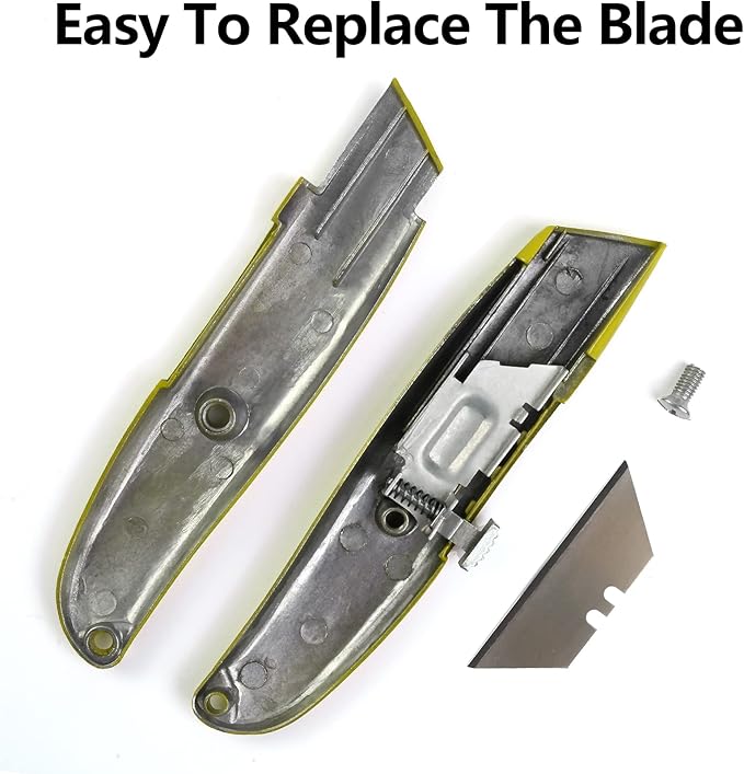 DIYSELF Utility Knife, 20 Pack Heavy Duty Box Cutter Retractable, Box Cutter Knife, Box Opener, Cardboard Cutter, Utility Knives for Garage, Home and Office, Box Cutters for Daily Use (Yellow)