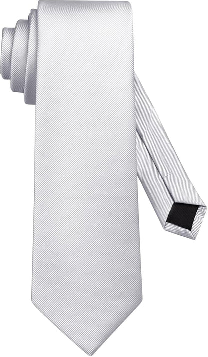 DecTwig Men's Ties Solid Color Formal Neckties 3.15" (8CM) Black Ties For Men
