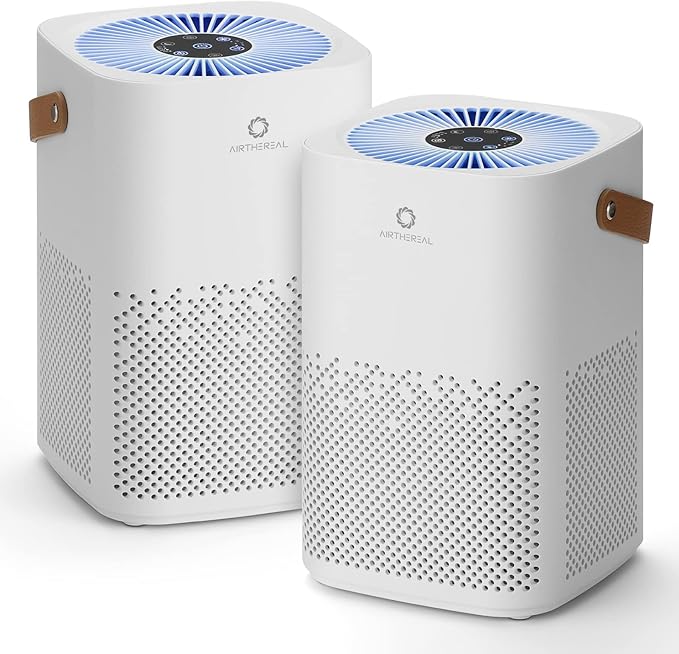 Airthereal ADH70 True HEPA Filter Air Purifier for Desktop, Bedroom and Car with Sleep Mode, Removes Allergies, Dust, Pollen, Smoke and Odor, Type-C USB power cable, Day Dawning, White (2-Pack)