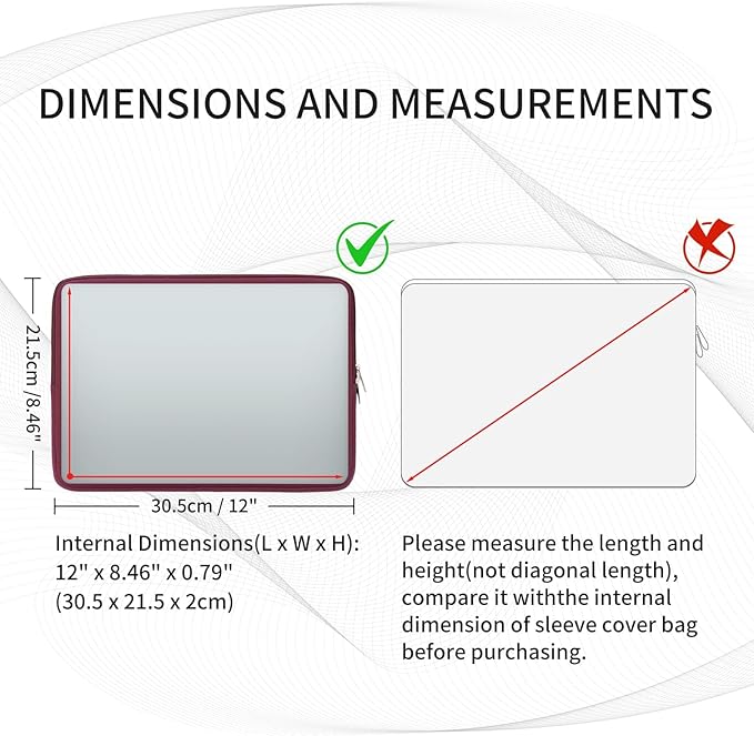 RAINYEAR 11-11.6 Inch Laptop Sleeve Protective Case Soft Carrying Computer Zipper Bag Cover Compatible with 11.6" MacBook Air for 11" Notebook Tablet Chromebook (Red)