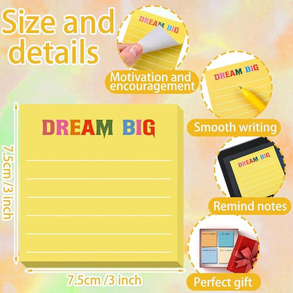 Yinder 24 Pcs Inspirational Sticky Notes Christmas Stocking Stuffers Motivational Sticky Notes Pad Employee Appreciation Gift Bulk for Teacher Nurse Coworker Office 3 x 3'' (Motivational,Light Color)