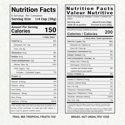 Kit of Snacks The True Organic Brazil Raw & Unsalted Nuts 15 oz + Tropical Mix 7 oz – – Nutrient-Rich and Practical Combo – Fresh, Vegan and Gluten Free – Forest Up
