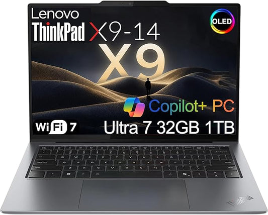 Lenovo ThinkPad X9 14 Aura Edition Business AI Laptop (14" FHD+ OLED, Intel Ultra 7 258V, 32GB DDR5, 1TB SSD) ultrathin Copilot+ PC, Backlit, FP, Thunderbolt 4, Wi-Fi 7, Win 11 Pro (NextGen X1 carbon)