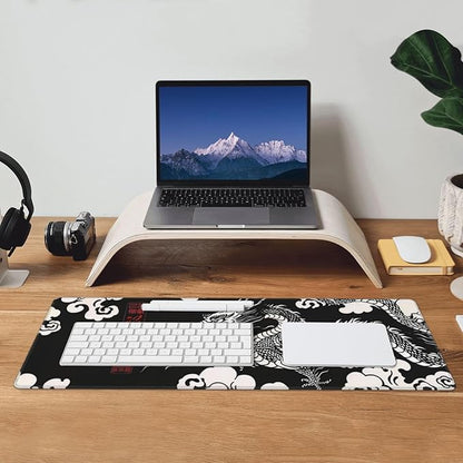Gaming Mouse Pad Desk Pad,Extended Big Mouse Pad,31.5x11.8 Inch Long Computer Keyboard Mouse Mat Mousepad with 3mm Non-Slip Base and Stitched Edge for Gaming and Office… (Loong)