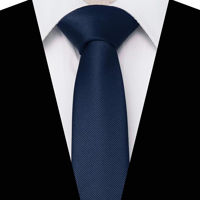 RBOCOTT 2.4" Solid Color Skinny Tie for Men Slim Necktie(6cm)